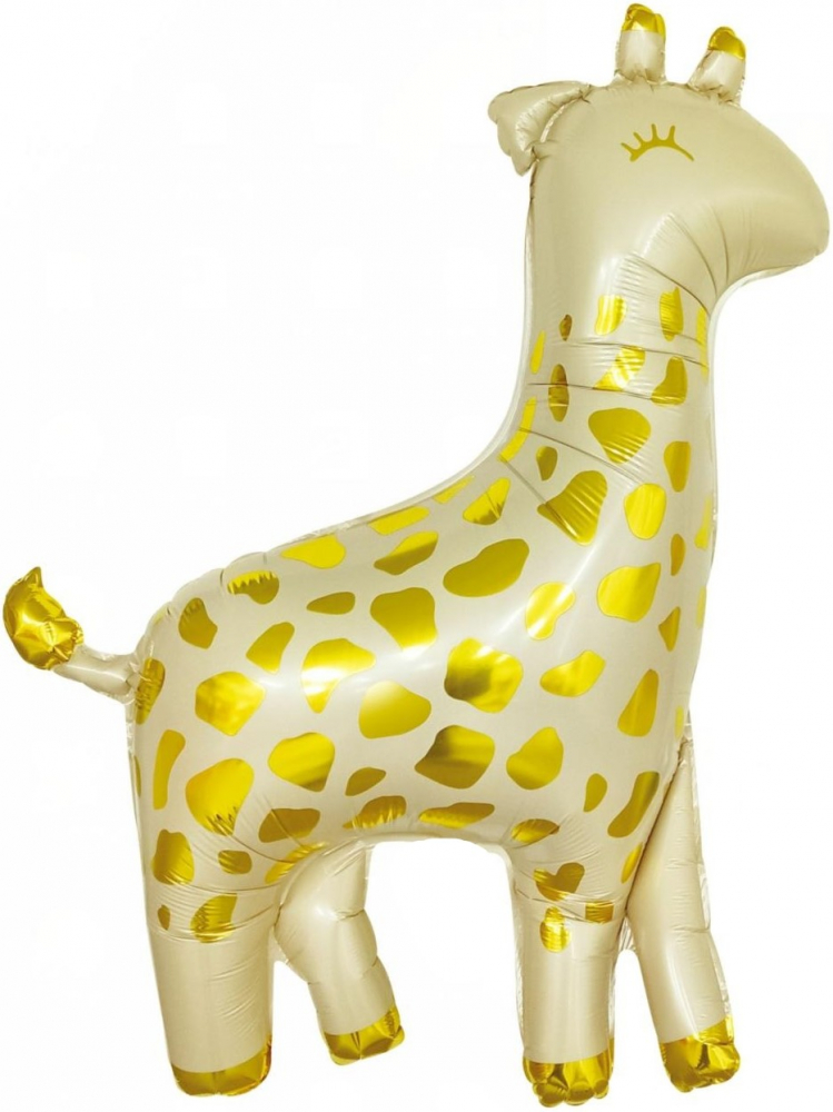 Шар (45''/114 см) Фигура, Жираф, Бежевый/Золото, 1 шт.