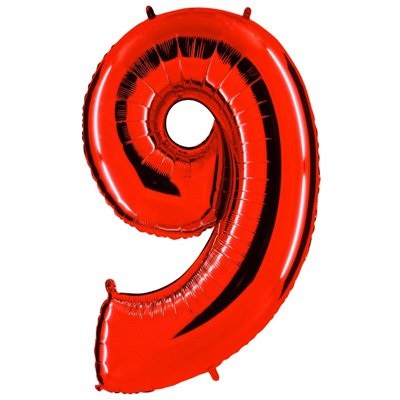 Шар (34" 86 см) Цифра "9" красный, Китай