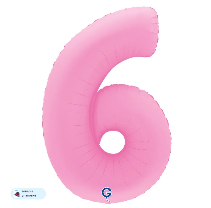 G Шар (40''/102 см) Цифра, 6/9, Розовая Сакура, Матовый, 1 шт. в уп.