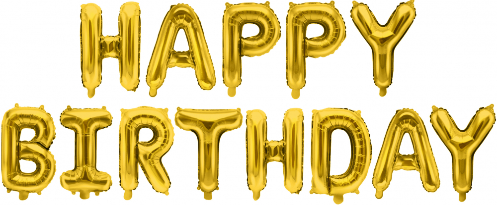 Набор шаров-букв (16''/41 см) Мини-, Надпись "Happy Birthday", Золото, в упаковке 1 шт.