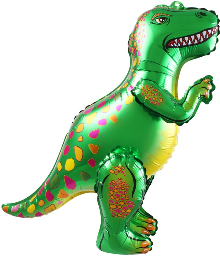 Шар (25''/64 см) Ходячая Фигура, Динозавр Аллозавр, Зеленый, 1 шт. в упак.