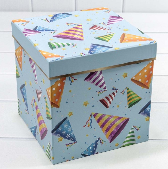 Коробка Куб Голубой , 20,5*20,5*21 см