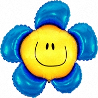 FM Шар (14''/36 см) Мини-фигура, Солнечная улыбка, Синий