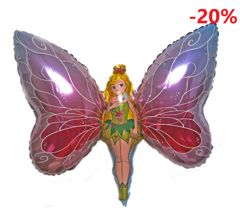 Шар (32"/82см)Фигура,Фея бабочка,Китай 